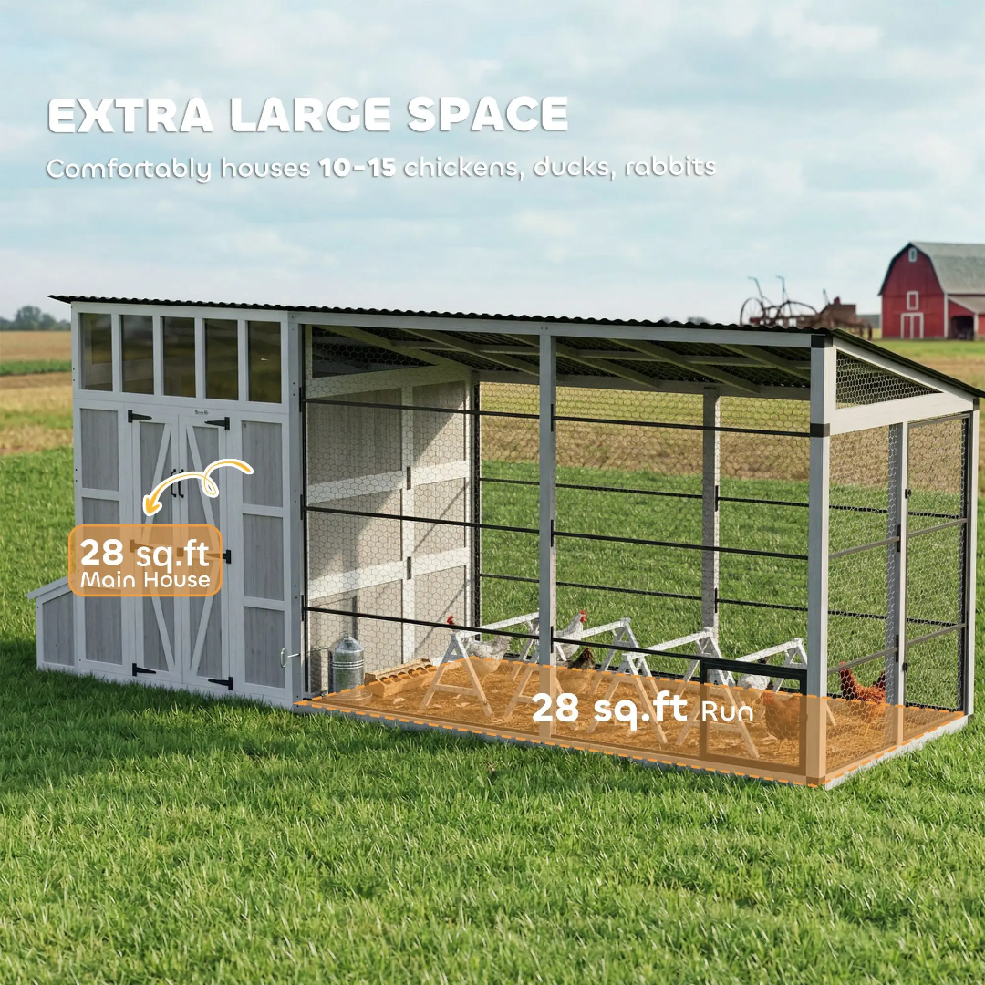 87.4 Inch Chicken Coup 10-15 Hens US