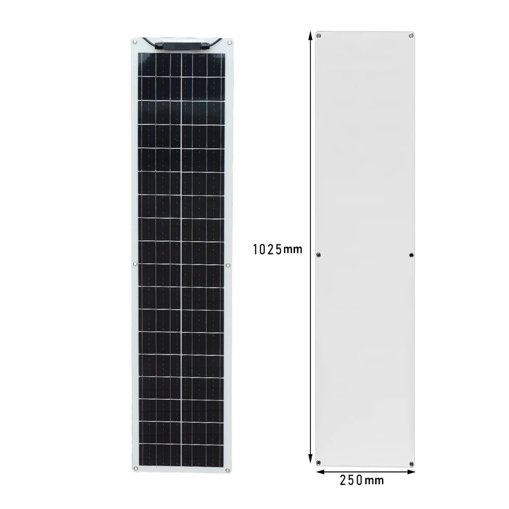 12V Flexible Solar Panel Kit Monocrystalline Solar Cell 50W 100W 120W 240W PV for Home RV & Boat Solar Power China Drop Shipping