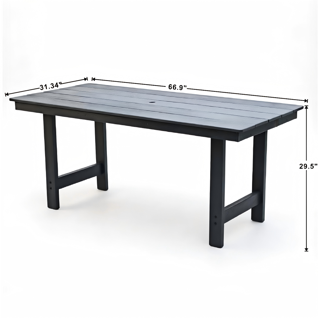 HDPE Outdoor Patio Dining Set with Table and Four Chairs