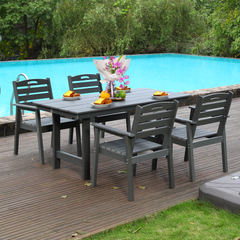 HDPE Outdoor Patio Dining Set with Table and Four Chairs