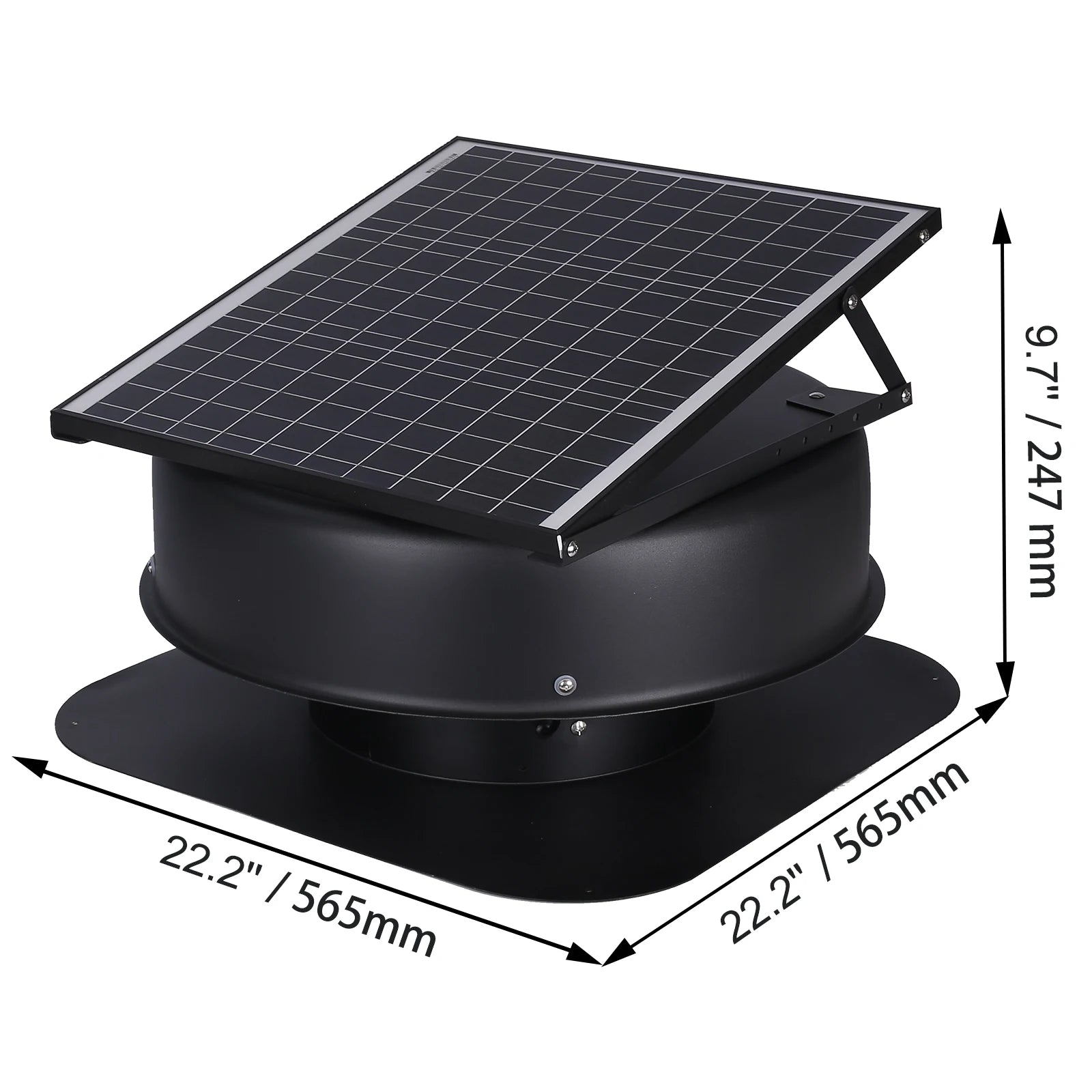 Succebuy Solar Attic Fan 40W 1230 CFM Large Air Flow Solar Roof Vent Low Noise and Weatherproof with Smart Adapter for Home