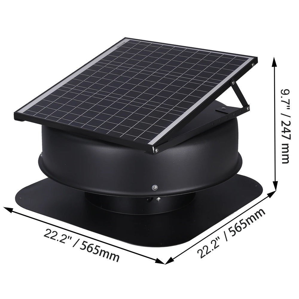 Succebuy Solar Attic Fan 40W 1230 CFM Large Air Flow Solar Roof Vent Low Noise and Weatherproof with Smart Adapter for Home