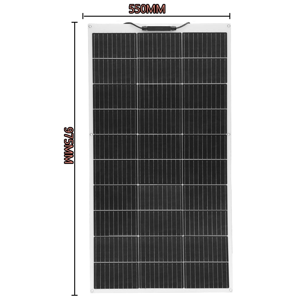 Solar Panel 300W 400W 200W 100W Flexible Monocrystalline Solar Cell Photovoltaic Solar Panels Kit 12V Battery Charger