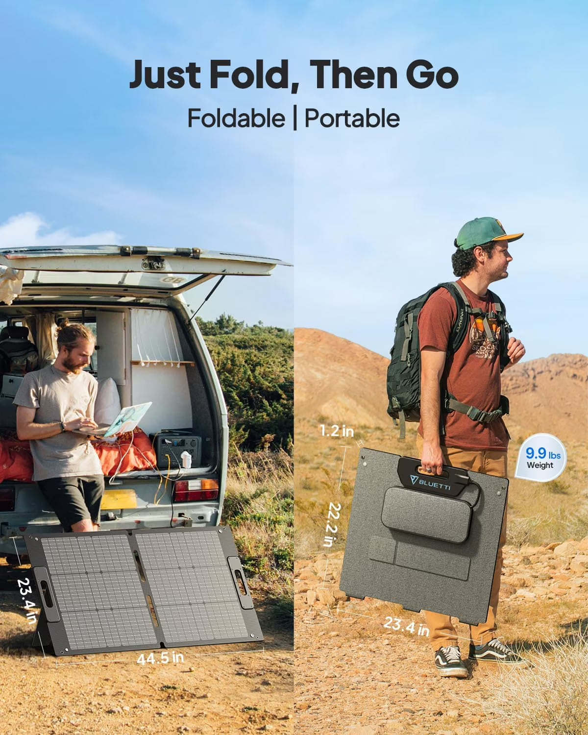 Portable Power Station AC70 with 100W Solar Panel Included, 768Wh Solar Generator with 2 1000W AC Outlets, 0-80% in 45 Min, Lifepo4 Power for Camping