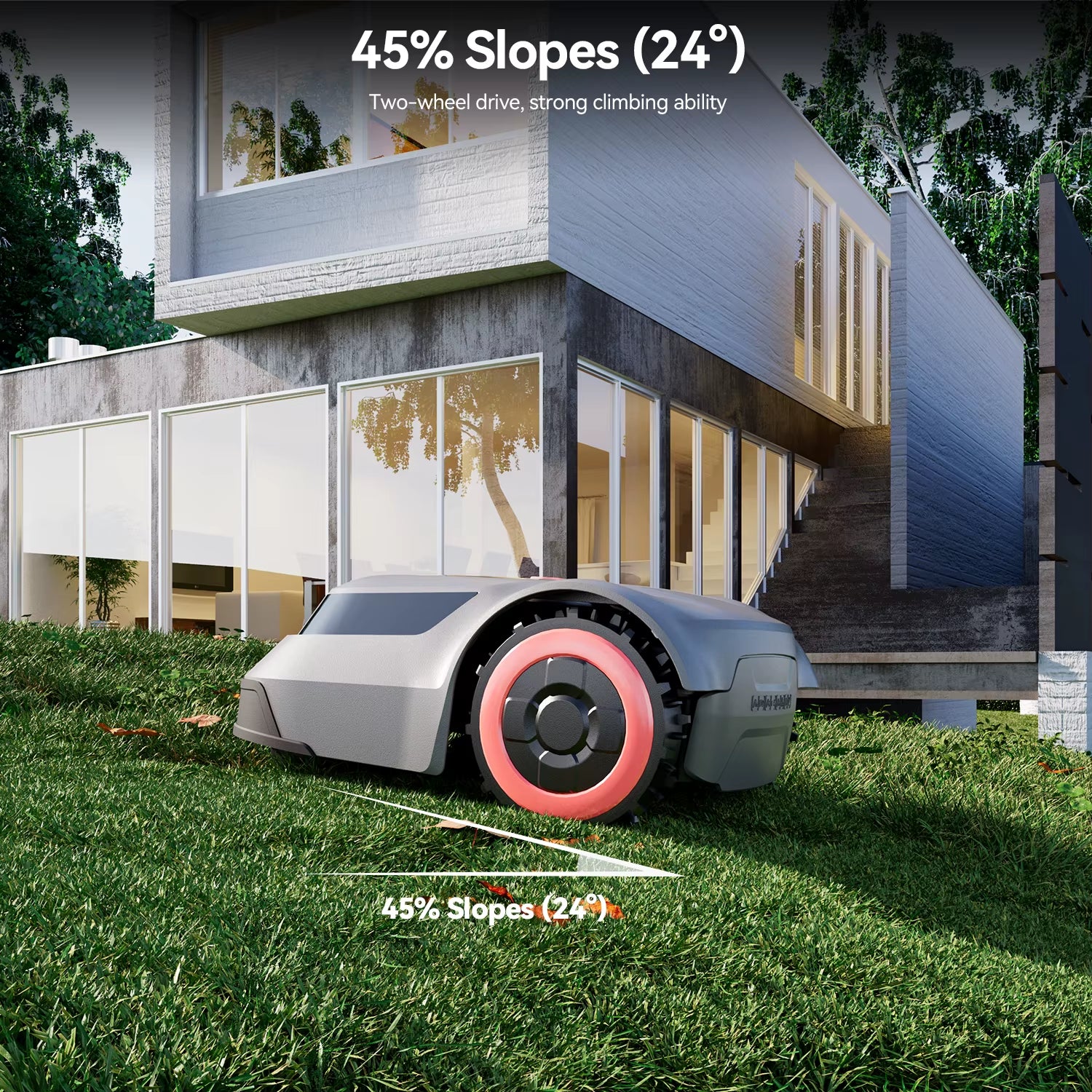 C-TOF Robot Lawn Mower  MGC1000 Lawn Mower Robot Cable Break Detection Climbing Capacity 45% App Control Mowing Robot