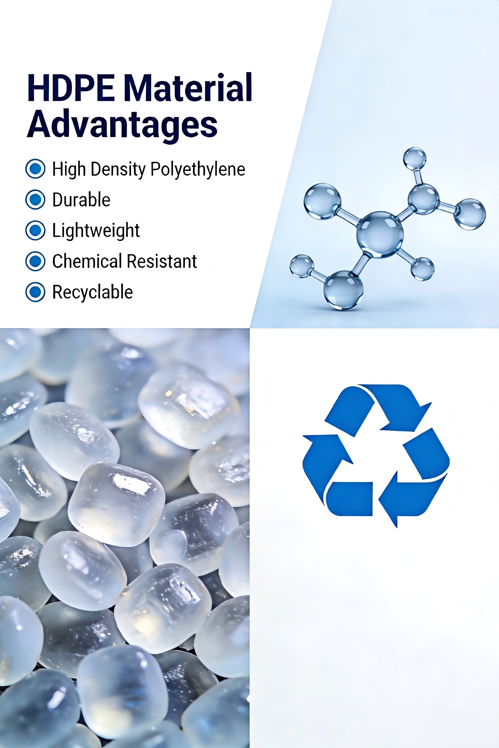 HDPE Outdoor Patio Dining Set with Table and Four Chairs