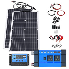 6000W Solar Panel System Kit : 110V/220V Output + 12V 24V Battery Charger & 6000W Inverter for Home/Rv/Camping (Complete System)