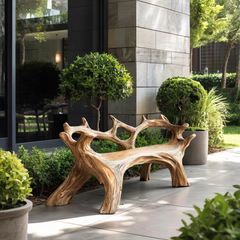 Arboris Driftwood Live Edge Outdoor Bench