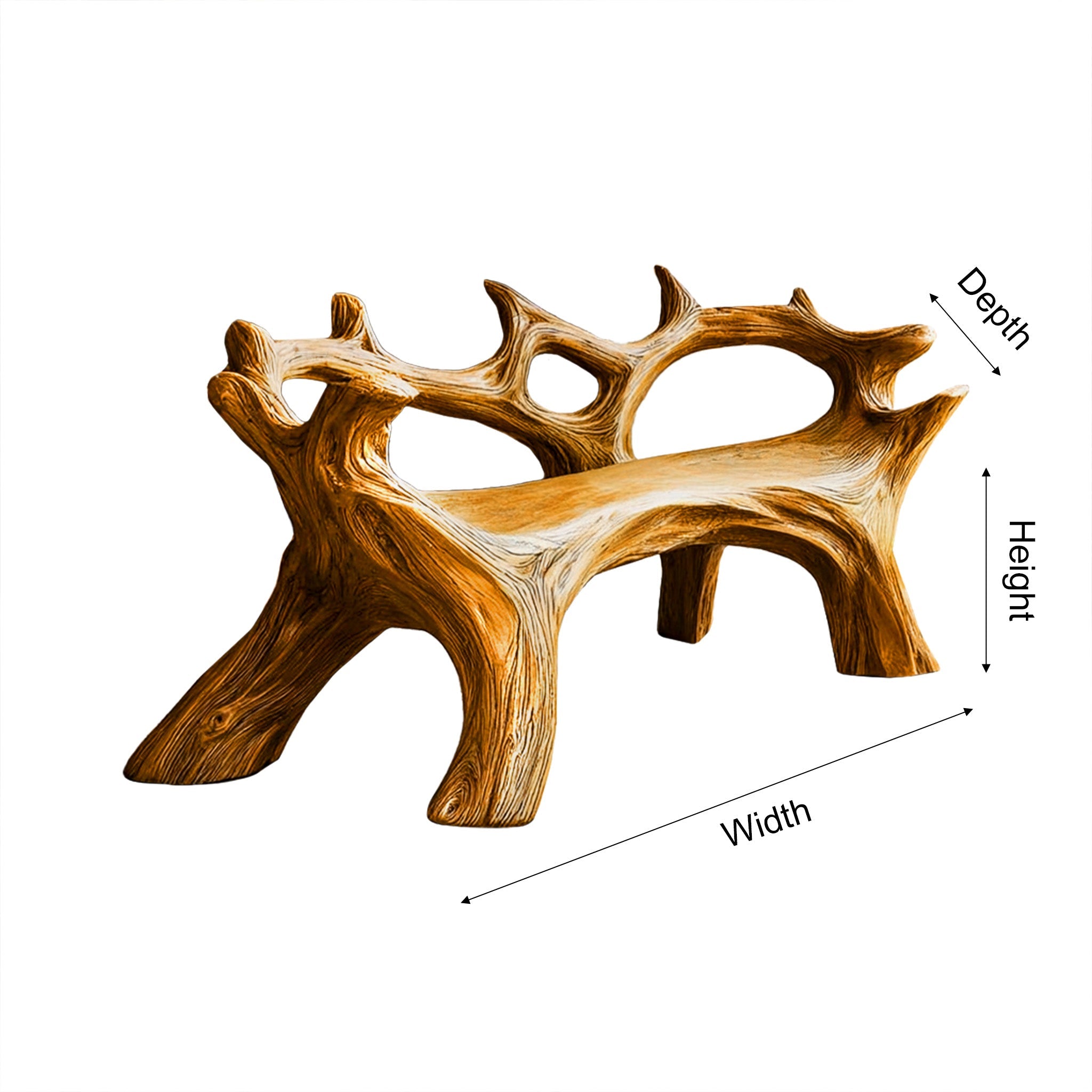 Arboris Driftwood Live Edge Outdoor Bench