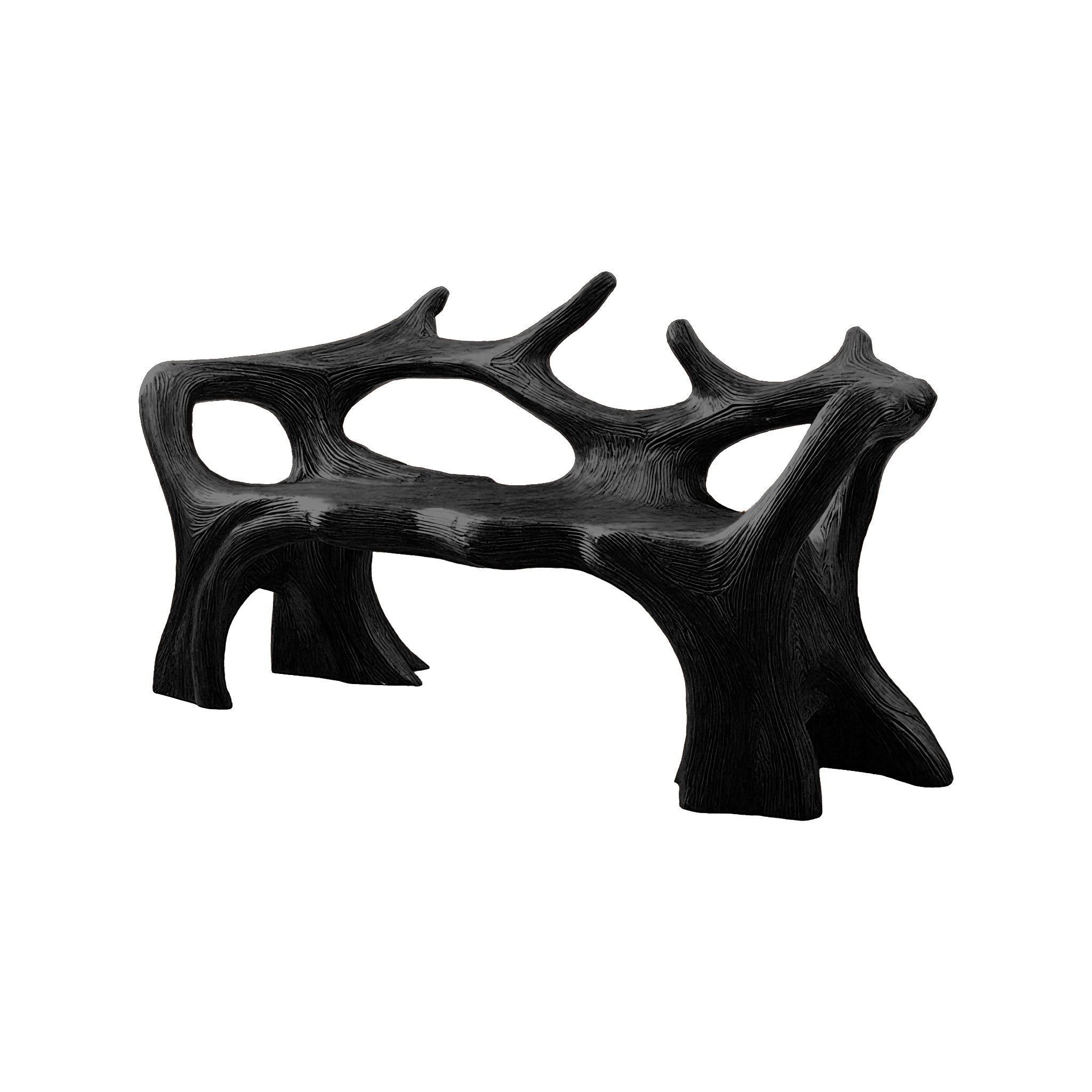 Aurelin Antler Solid Wood Sculptural Outdoor Bench