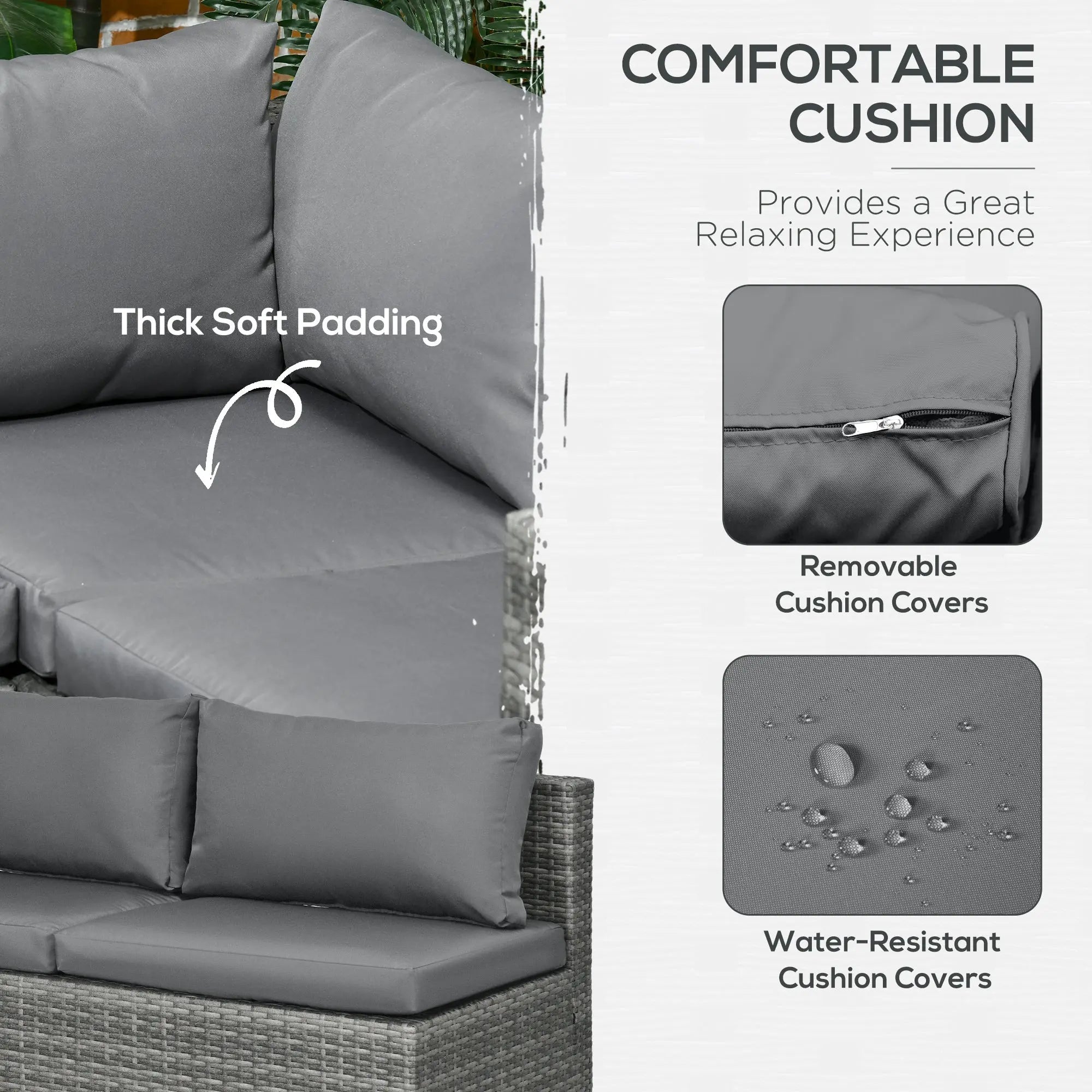 2 Piece Rattan Outdoor Patio Couch Set