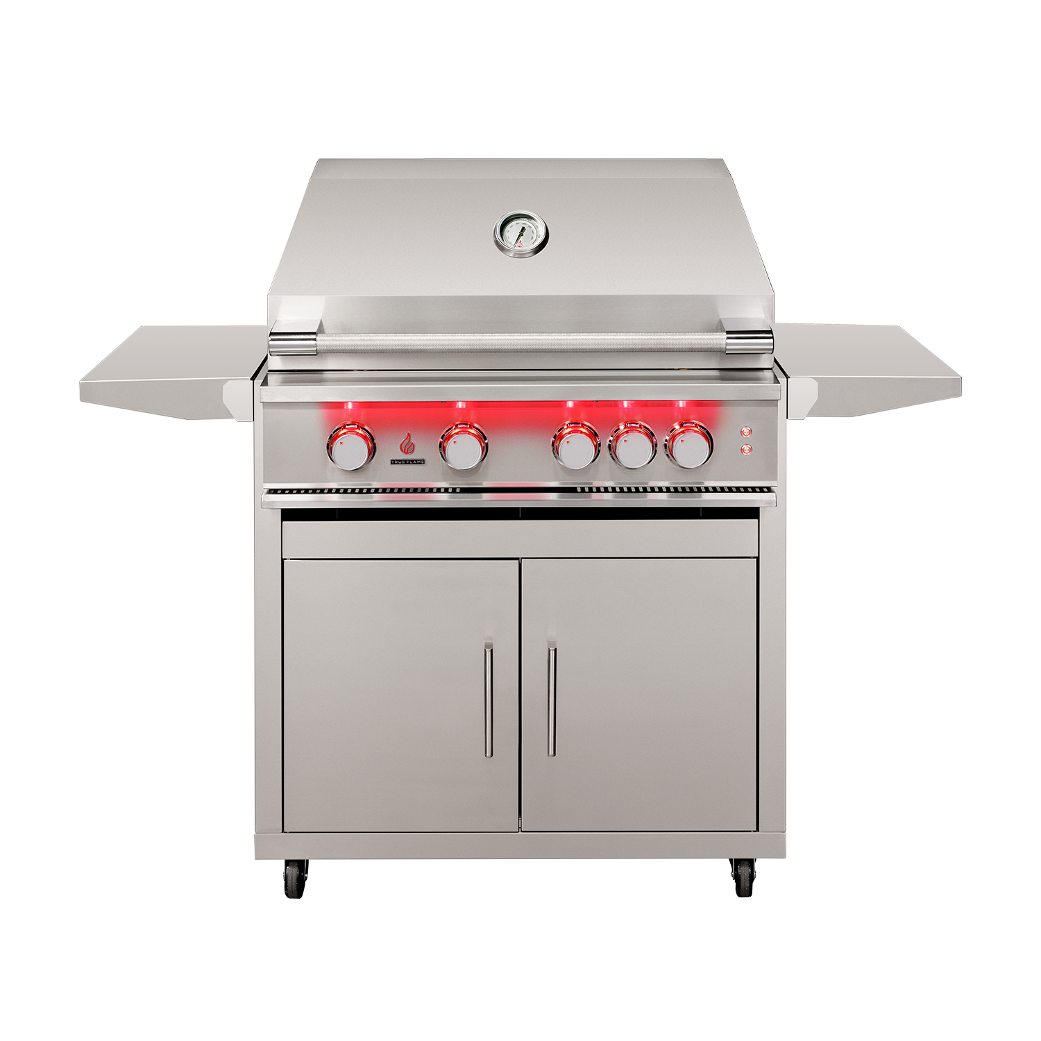 TrueFlame 32-Inch 4-Burner Freestanding Gas Grill with Rear Infrared Burner and Grill Lights