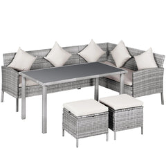 5 Piece Rattan Outdoor Patio Couch Set