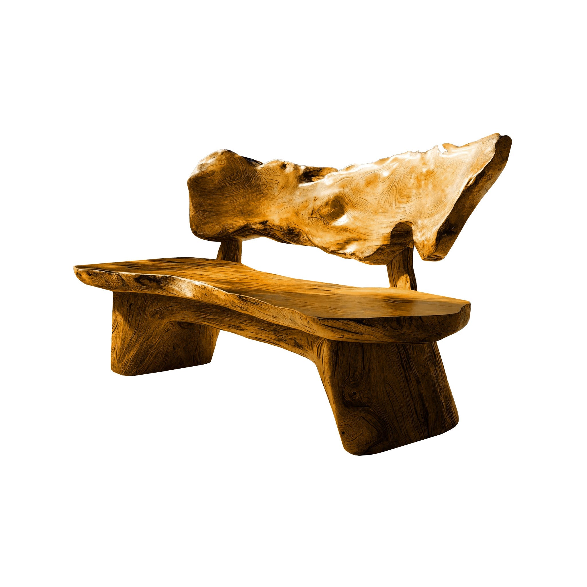 Coastline Drift Handcrafted Solid Wood Outdoor Bench