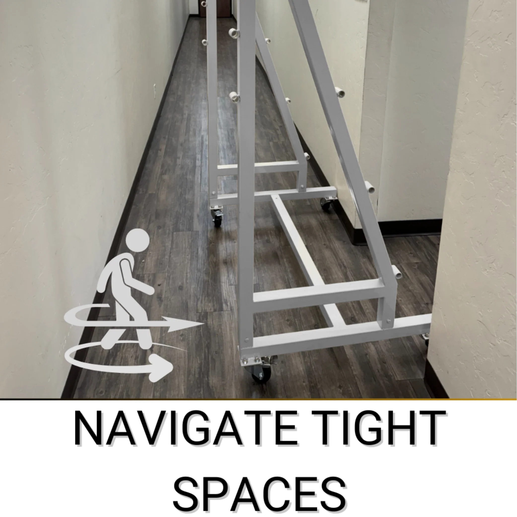 Trellis Slayer 9000 Trellis Mover by Common Culture - White Powder Coated w/ 6" Rubber Casters - 4 Rolls Capacity