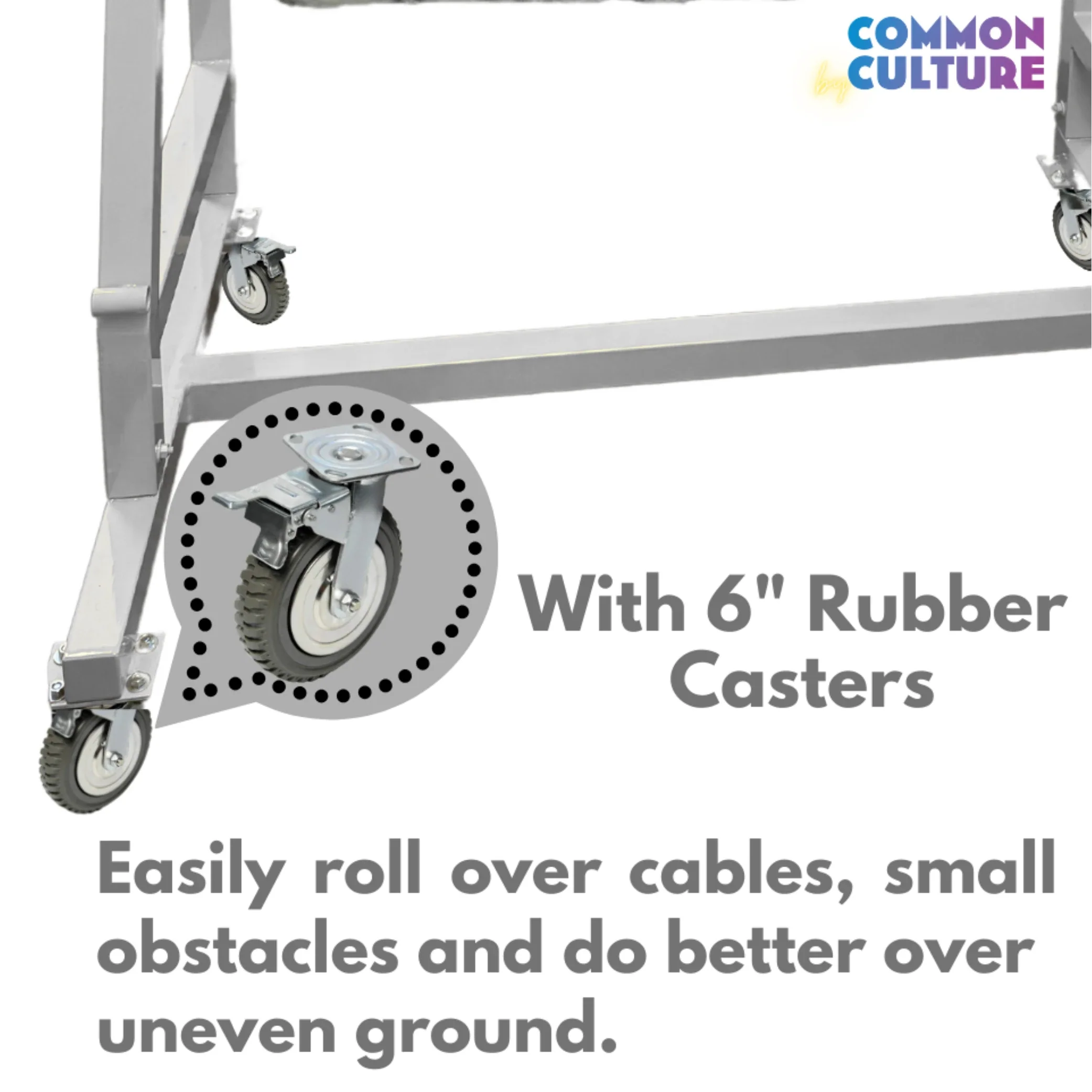 Trellis Slayer 9000 Trellis Mover by Common Culture - White Powder Coated w/ 6" Rubber Casters - 4 Rolls Capacity