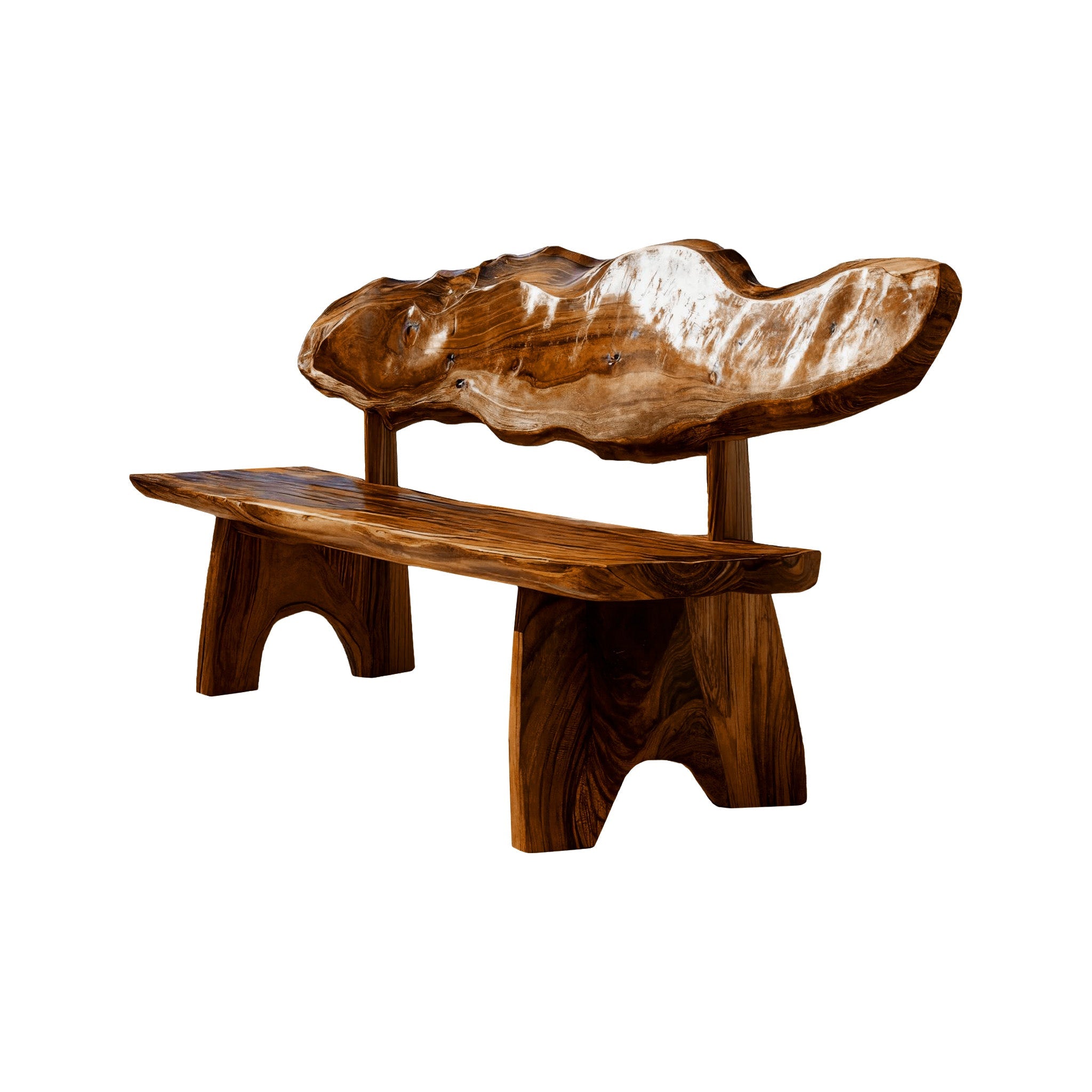 Crestwave Live Edge Solid Wood Outdoor Bench
