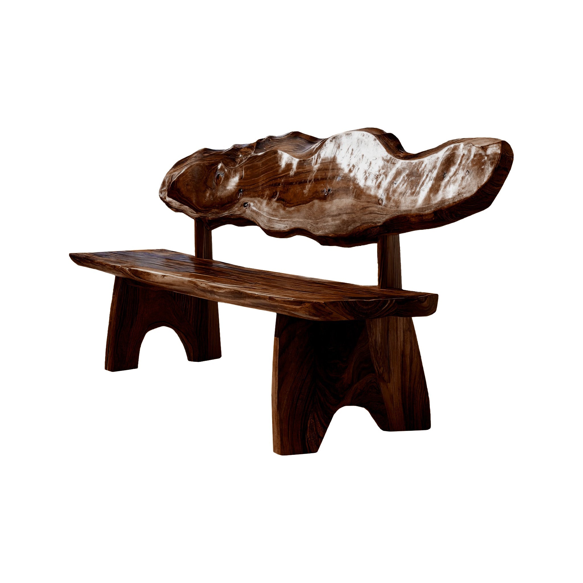 Crestwave Live Edge Solid Wood Outdoor Bench