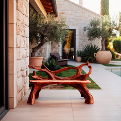 Driftwood Grove Handcrafted Live Edge Outdoor Bench