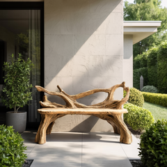 Driftwood Grove Handcrafted Live Edge Outdoor Bench