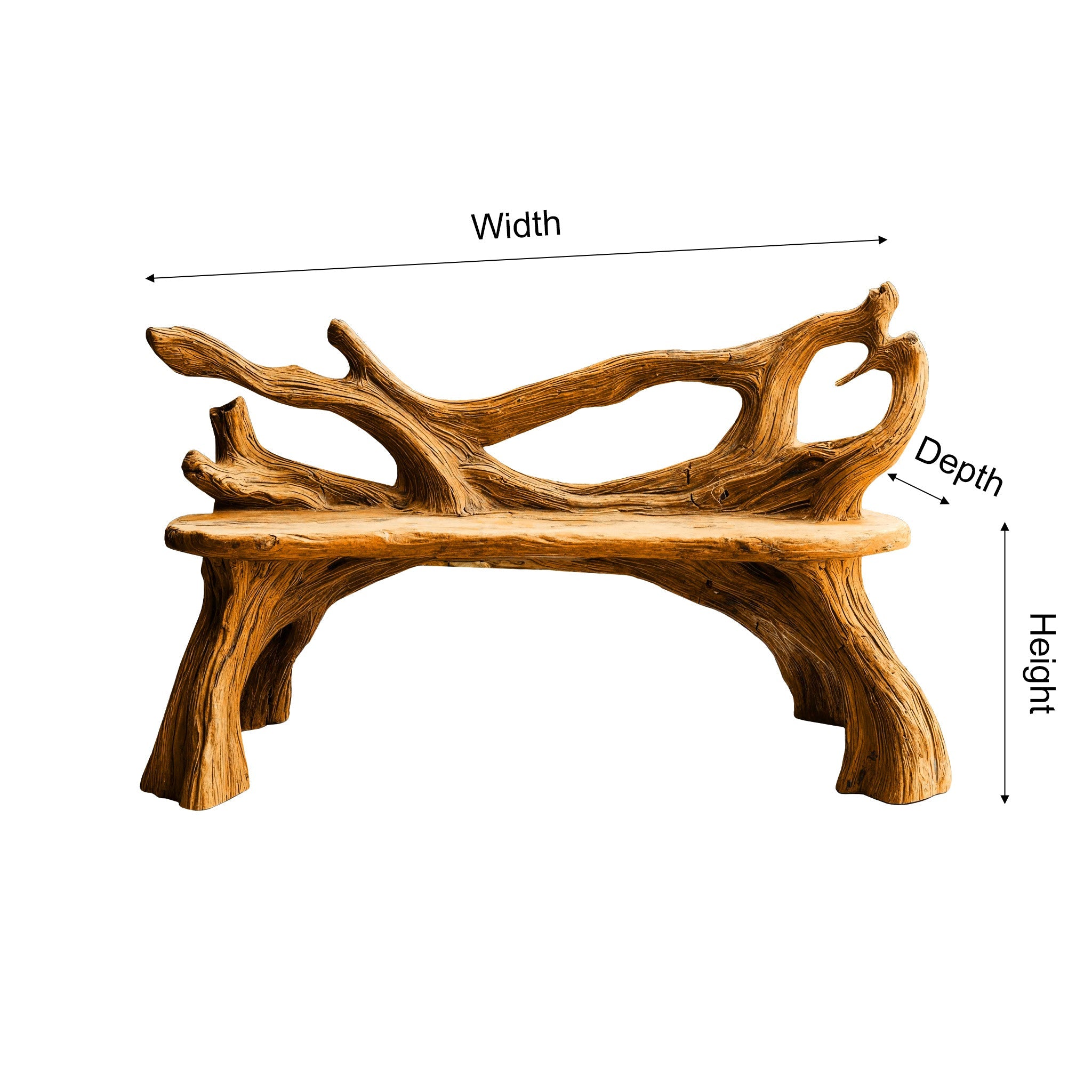 Driftwood Grove Handcrafted Live Edge Outdoor Bench