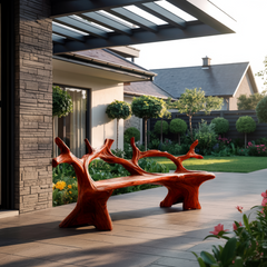 Elmwave Handcrafted Live Edge Outdoor Bench