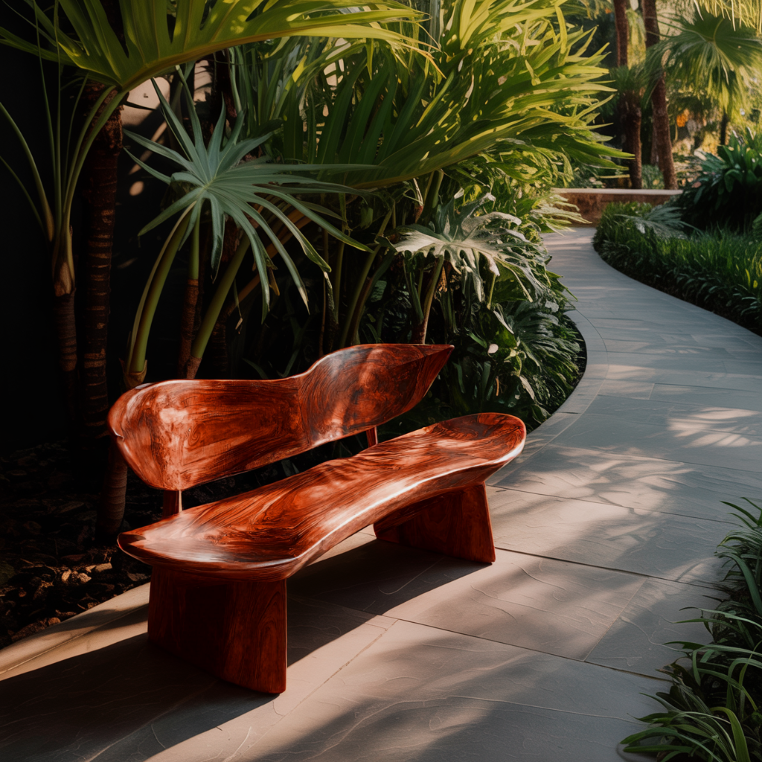 Leafform Solis Solid Wood Outdoor Bench