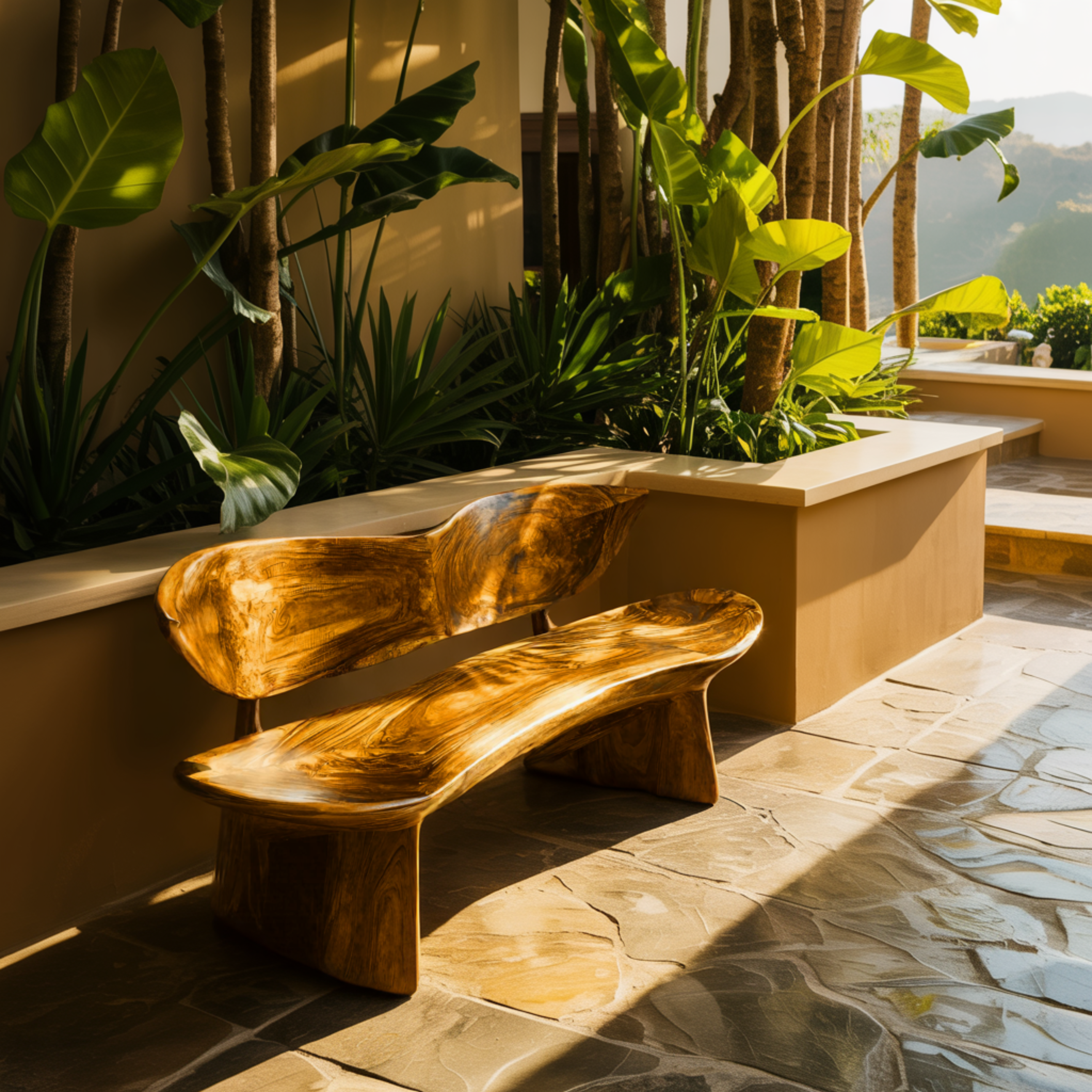 Leafform Solis Solid Wood Outdoor Bench
