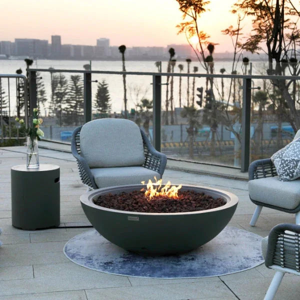 Elementi Plus Rose Bowl 48" Round Concrete Fire Bowl OFG420
