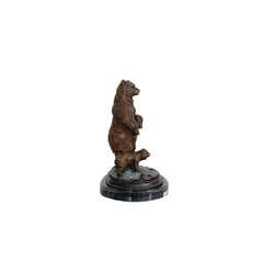 Standing Bear & Cub Table-top Bronze Statue