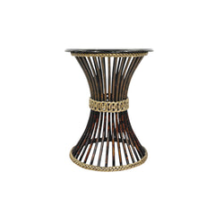 Transitional Bronze Table Base with Marble Top