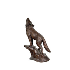 Howling Wolf Table-top Bronze Statue