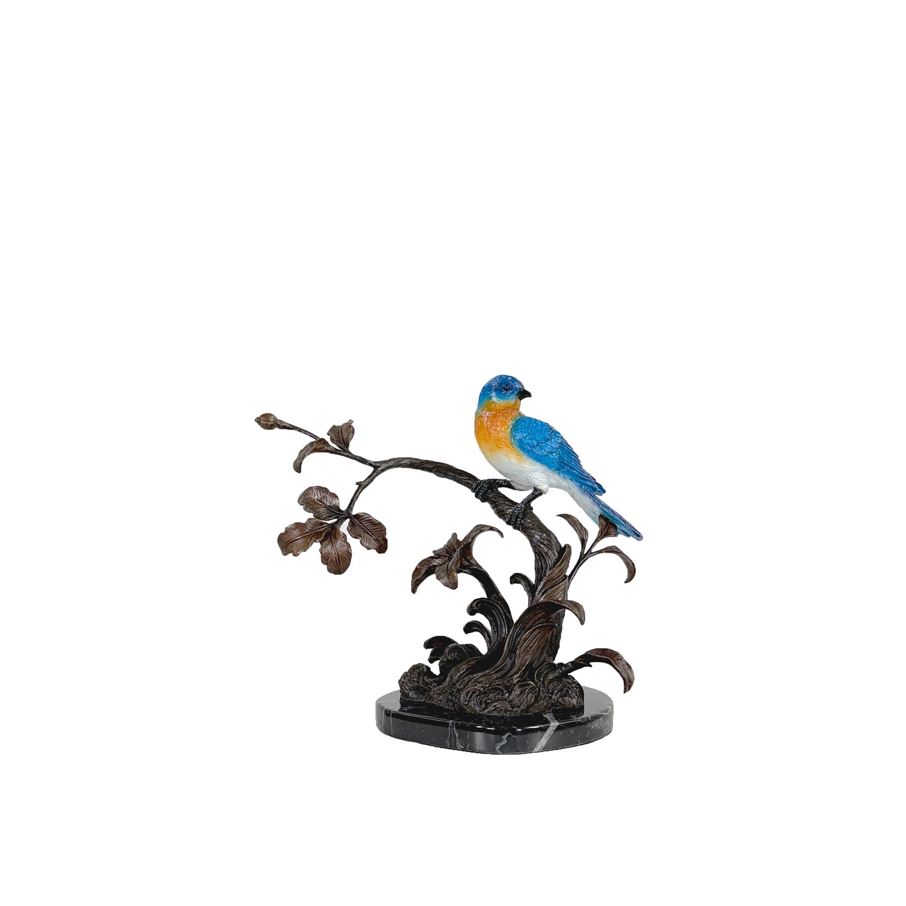 Bluebird on Branch Table-top Bronze Statue