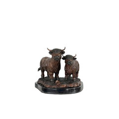 Highland Cows Table-top Bronze Statue