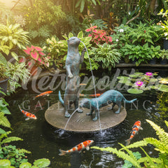 Standing Otter Bronze Fountain Statue