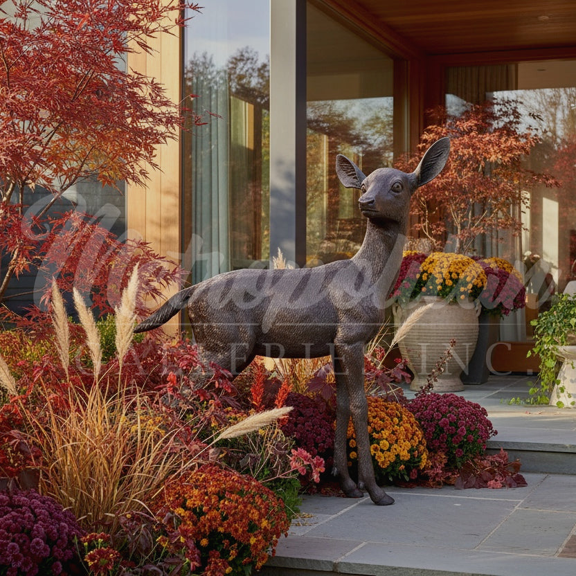 Fawn Bronze Statue - Alice