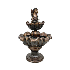 Bronze Putto on Fish Shell Fountain
