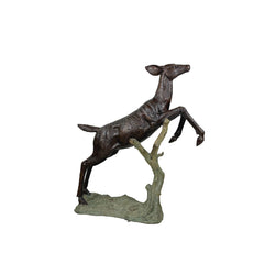Leaping Fawn Bronze Statue