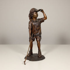 Little Girl Golfer Bronze Statue