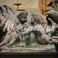 L'Nonchalance Cherub Bronze Statue - Table-Top Sculpture