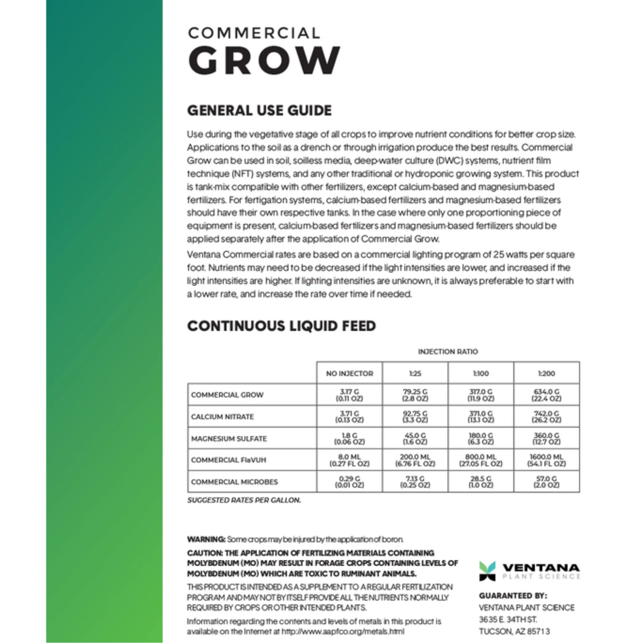 Ventana Plant Science - Commercial Grow (7-14-33)