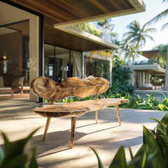 Verdura Leafform Handcrafted Outdoor Bench