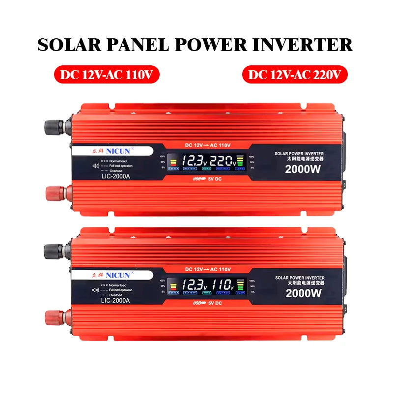 110V 220V 2000W Flexible Solar Panel System 12V Battery Charging 4000W Solar Inverter Kit for Home Outdoor Camping