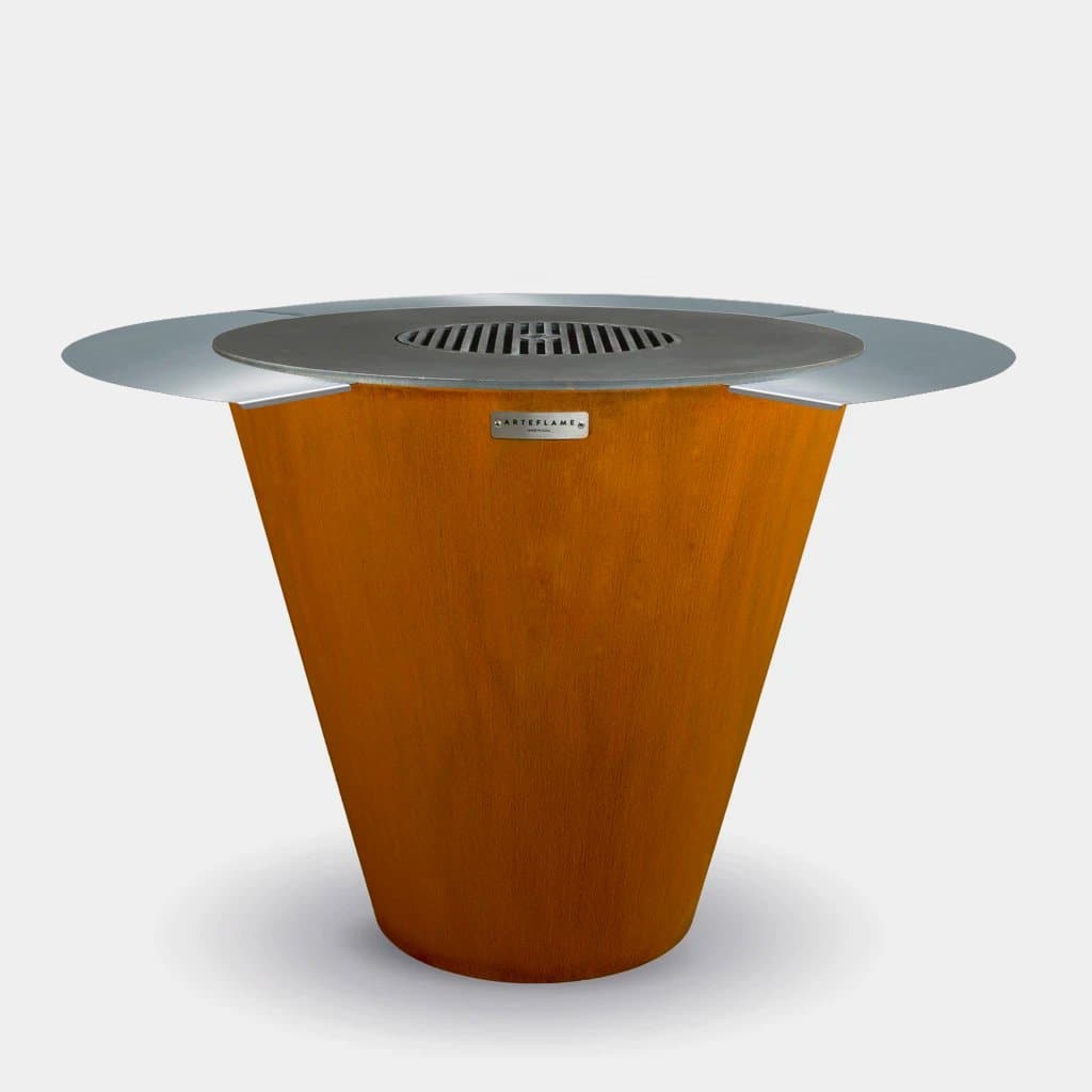 Arteflame 40″ Platinum Series — Stainless Fire Bowl Flat-Top Grill with Storage Base