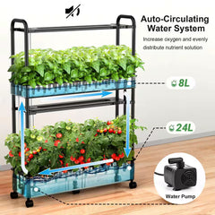 60 Pod Vertical Hydroponic Garden Kit with 2 Light Modes, Auto Circulating Water System, 32L Indoor Gardening System