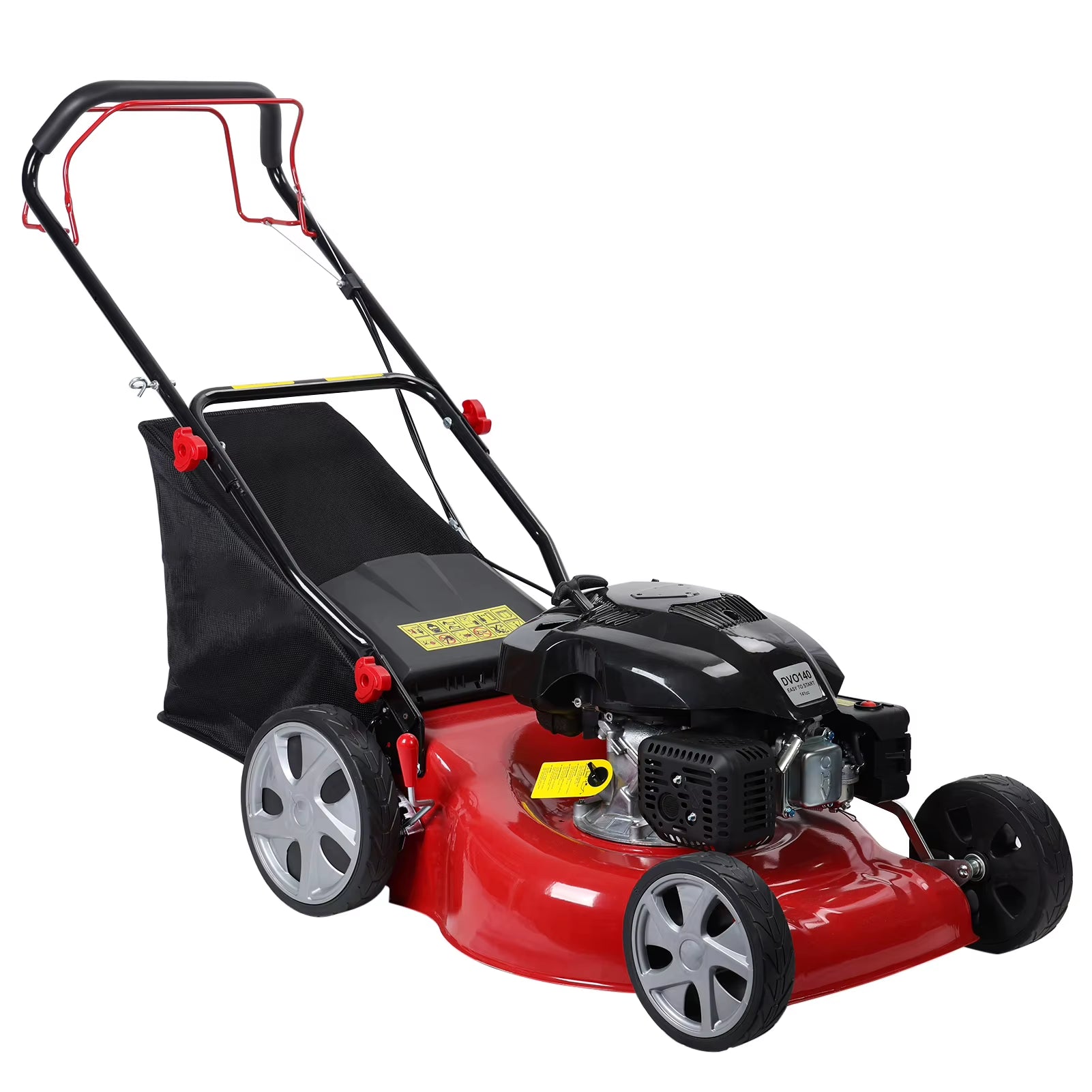 Self Propelled Lawn Mower, 141 Cc Gas Engine Lawn Mower, Push Lawn Mower with 50L Grass Tank
