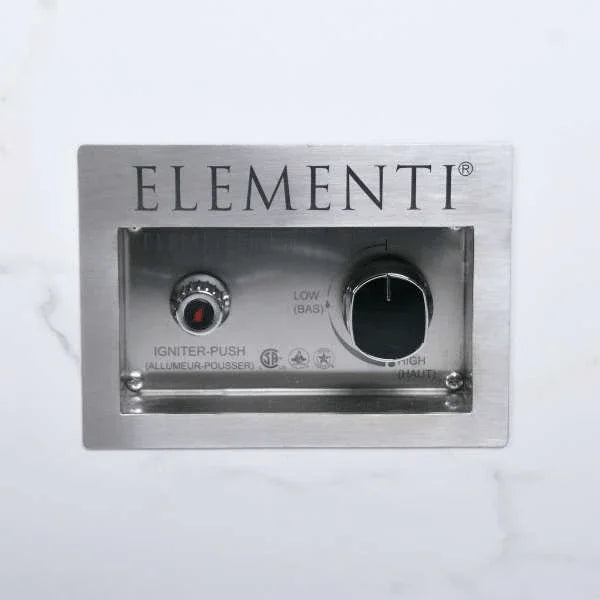 Elementi Plus Carrara Marble Pocelain Fire Table OFP121BW
