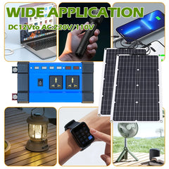 6000W Solar Panel System Kit : 110V/220V Output + 12V 24V Battery Charger & 6000W Inverter for Home/Rv/Camping (Complete System)