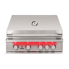 TrueFlame 32-Inch 4-Burner Built-In Grill with Rear Infrared Burner and Grill Lights