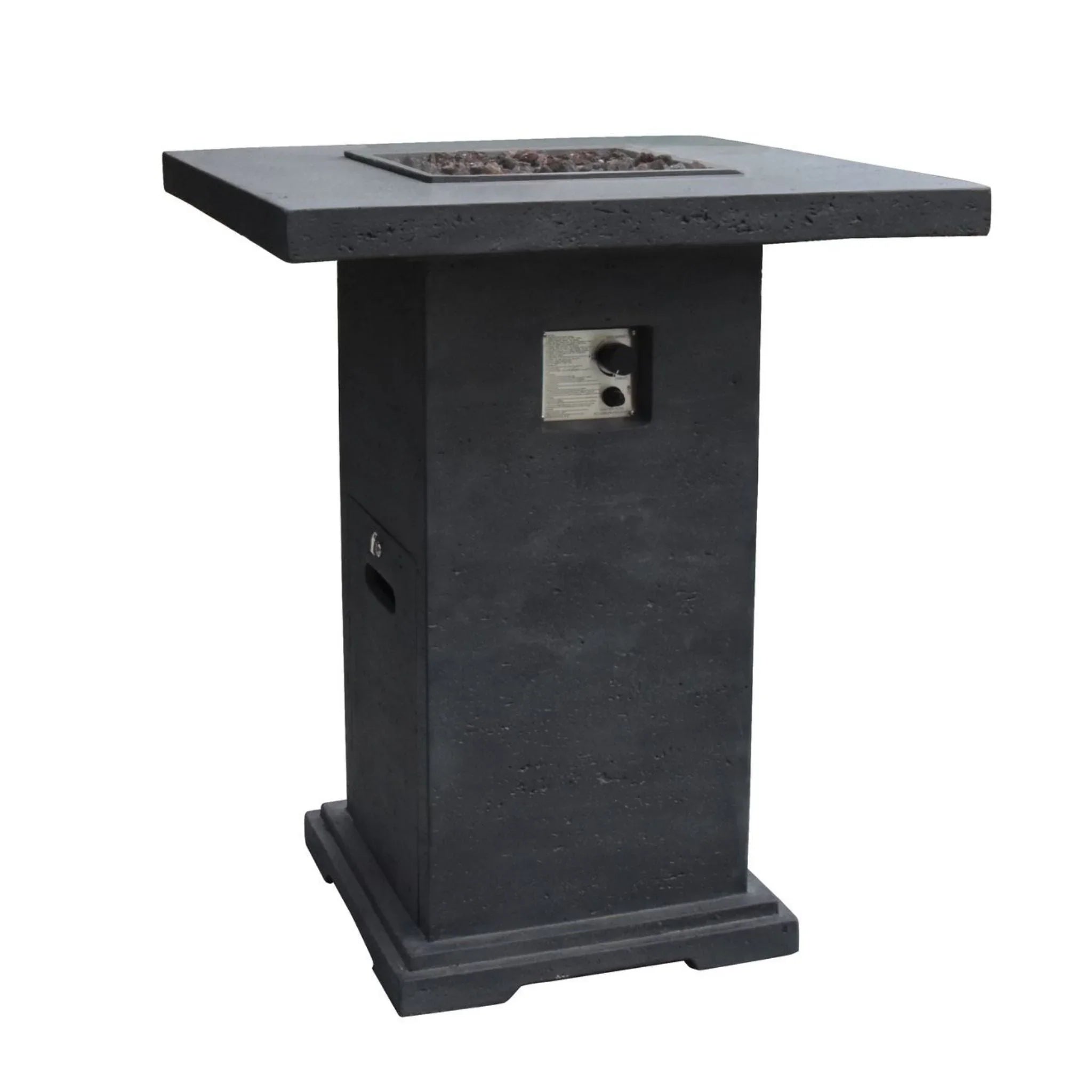 Elementi Montreal Square Concrete Liquid Propane Fire Pit OFG221